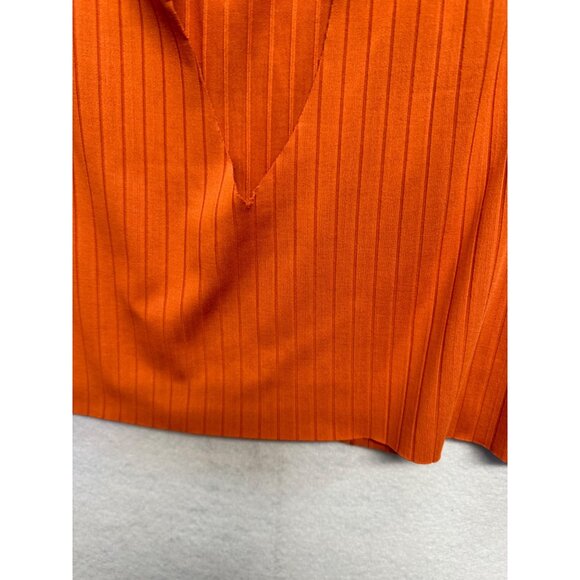 Shein Crop Top Tank Orange Striped Modified V Neck Stretch Size Small - Picture 8 of 8